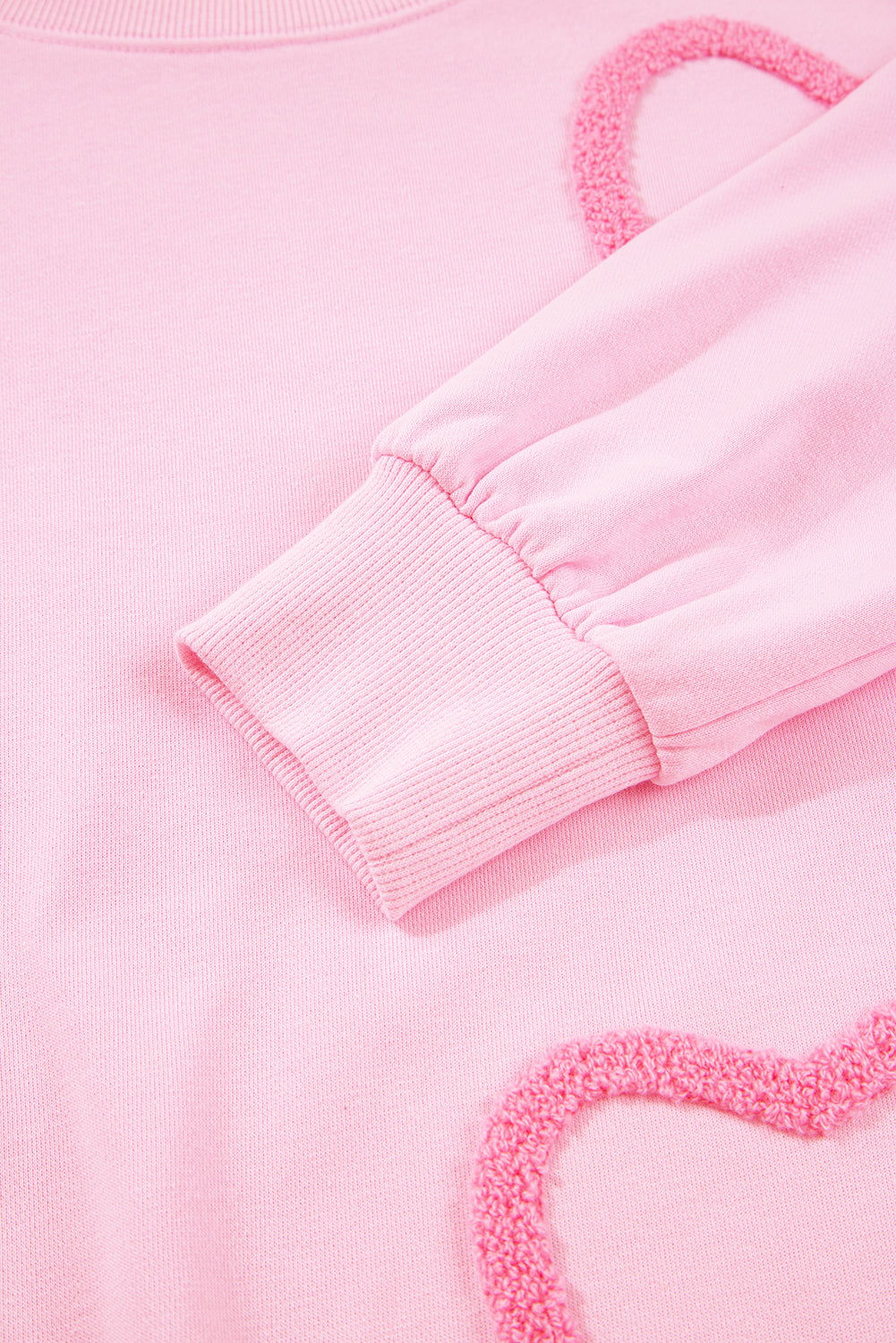 Chenille Heart Pattern Casual 2pcs Pants Set