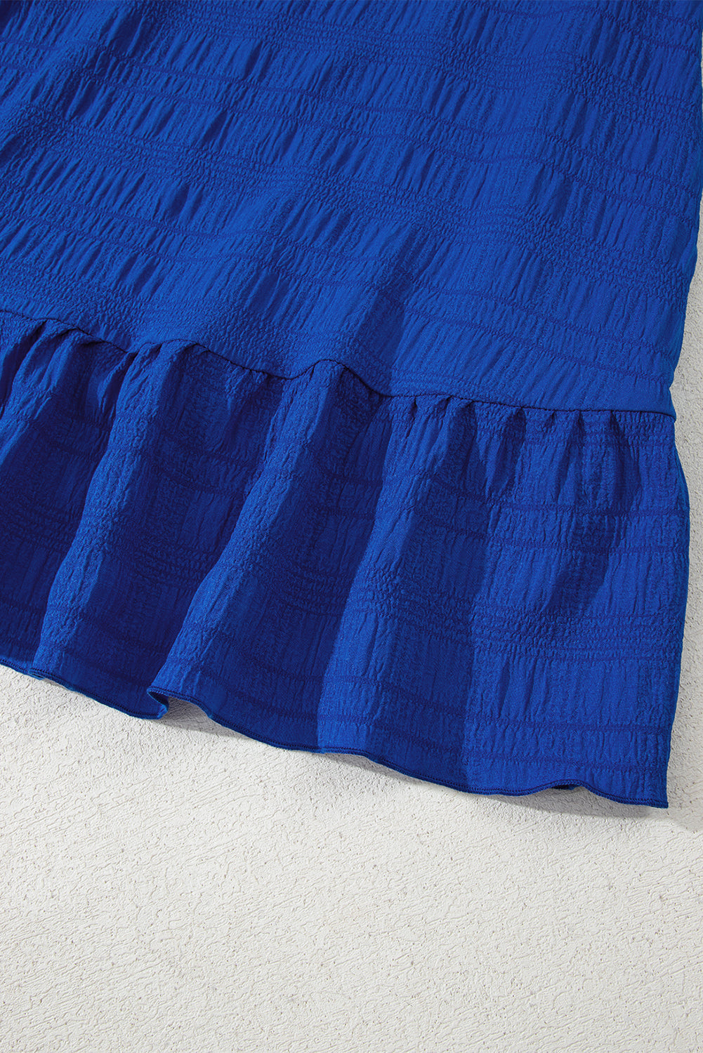 Textured Flutter Sleeve Ruffled Mini Dress
