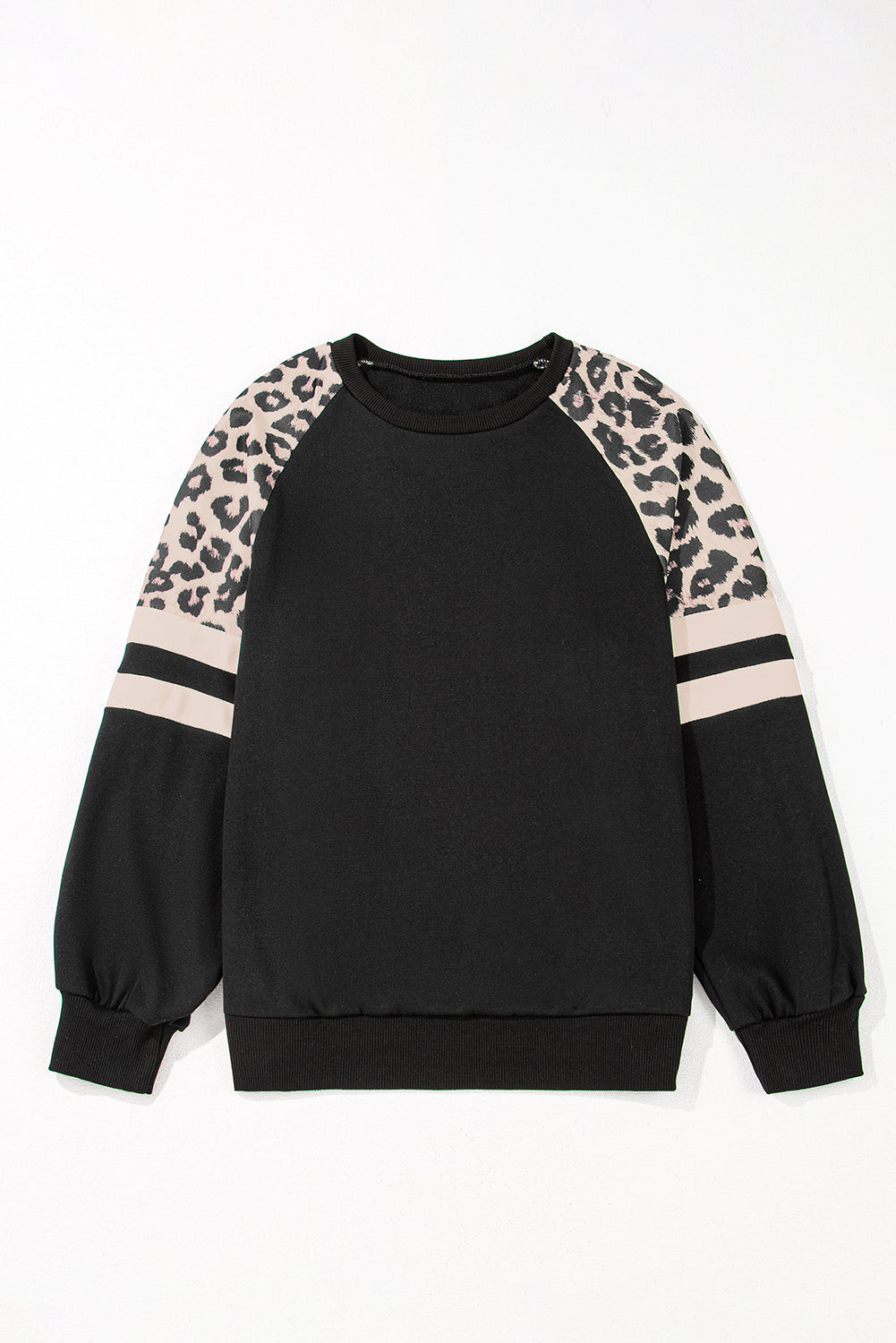 Leopard Print Colorblock Raglan Sleeve Sweatshirt Size 18