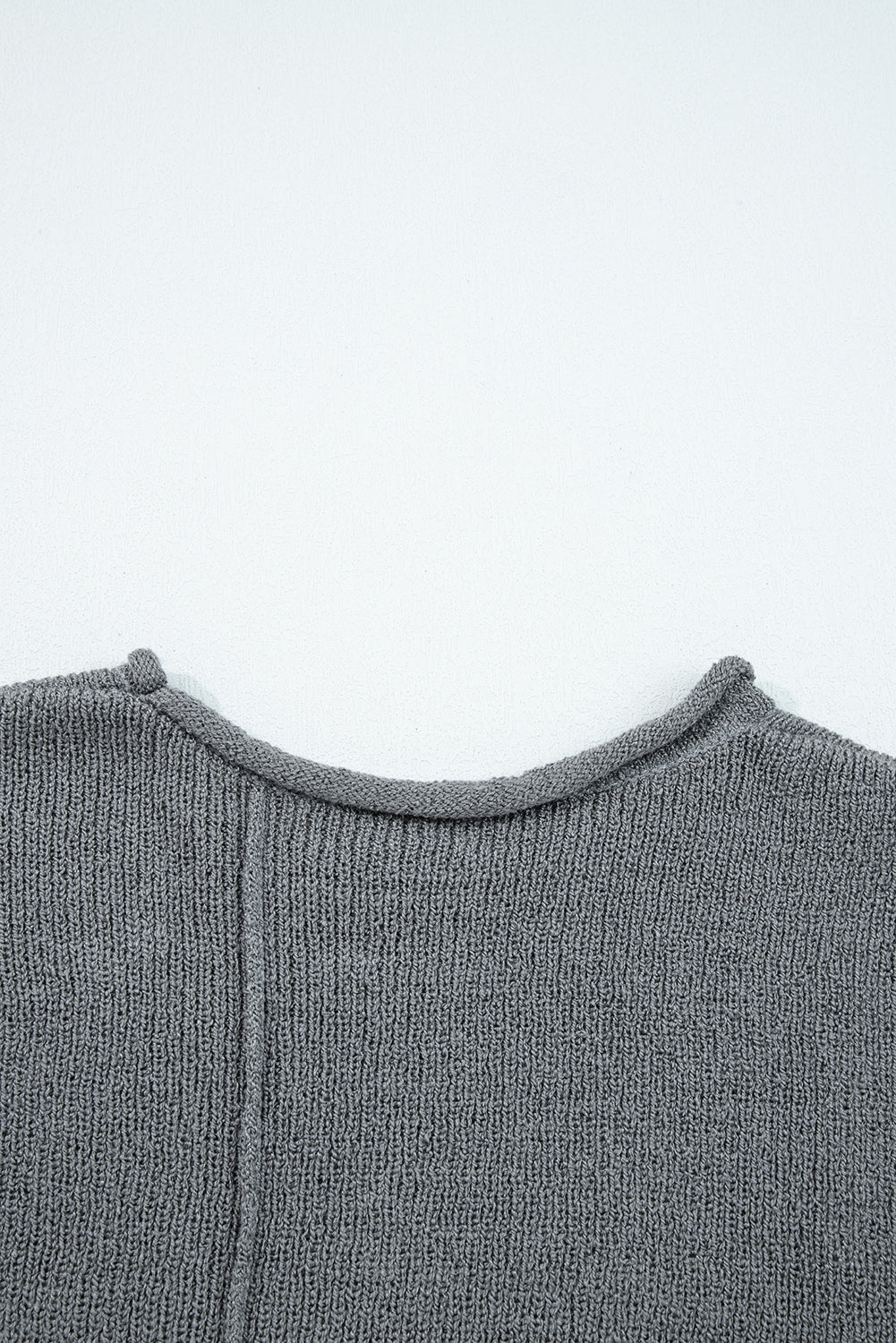 Raw Edge Uneven Hem Patchwork Drop Shoulder Sweater