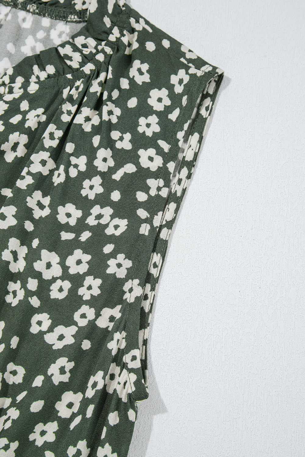 Boho Floral Print V Neck Tunic Sleeveless Dress