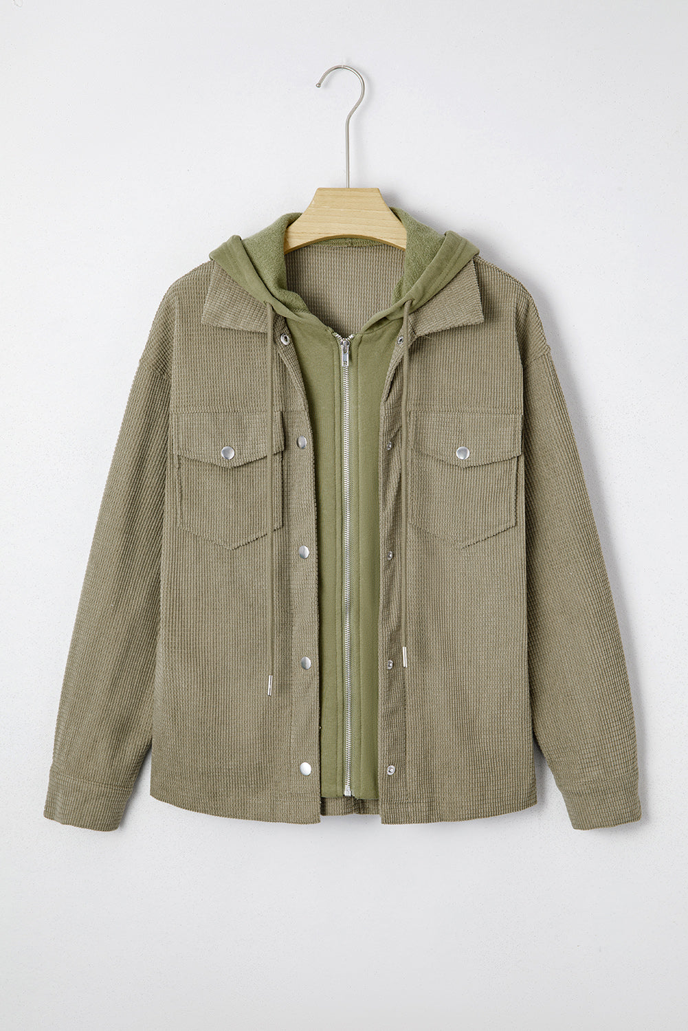 2 in 1 Thermal Knit Textured Hooded Jacket
