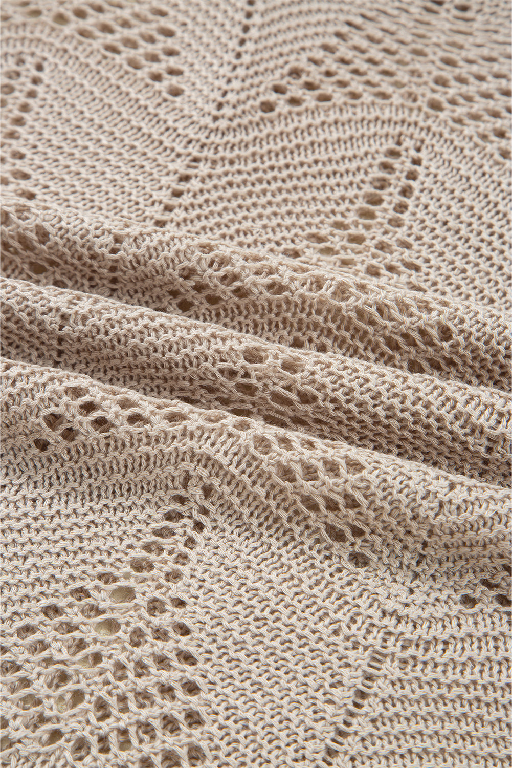 Hollow Out Knit 7/8 Sleeve Casual Sweater