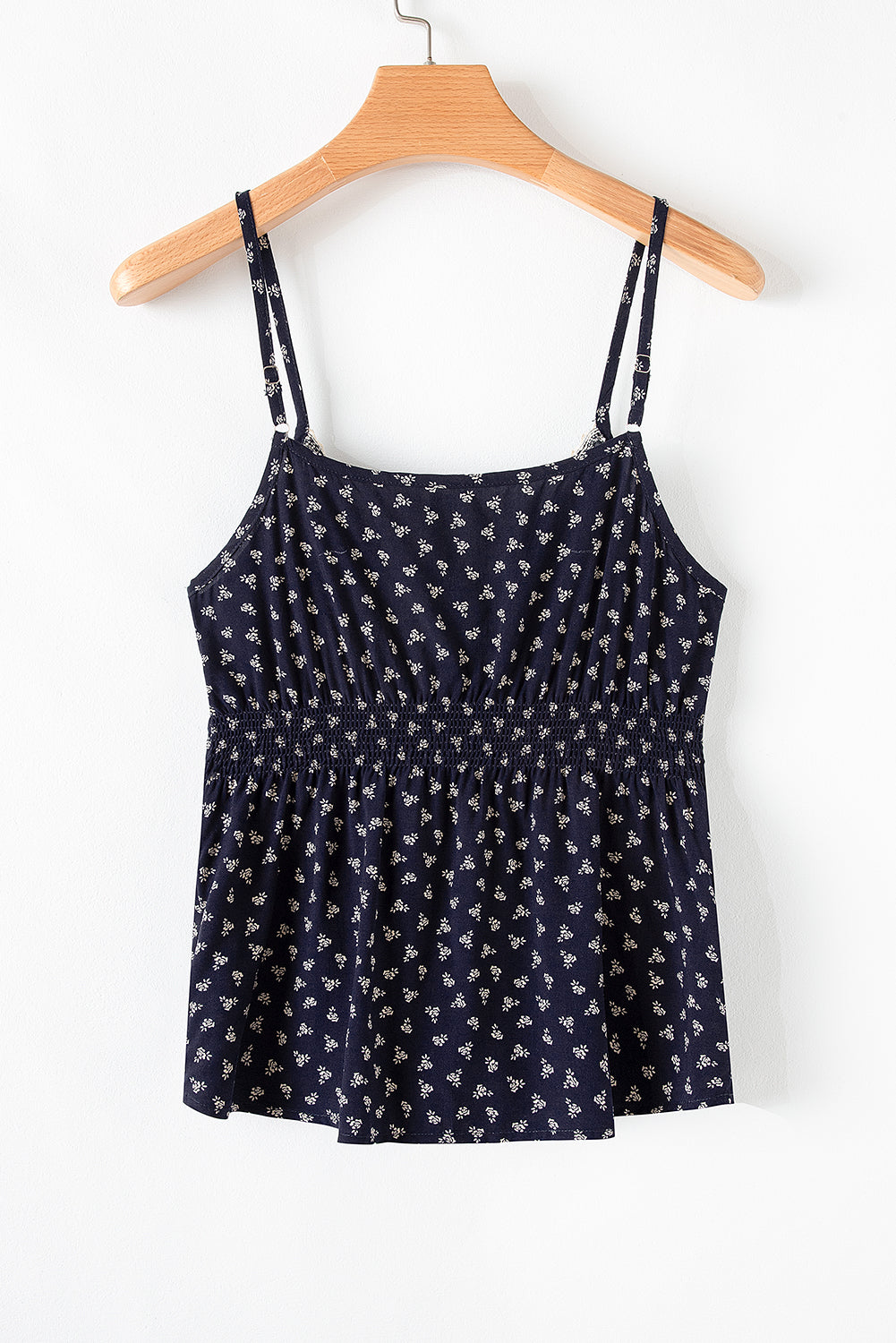 Floral Print Spaghetti Strap Buttoned V Neck Tank Top