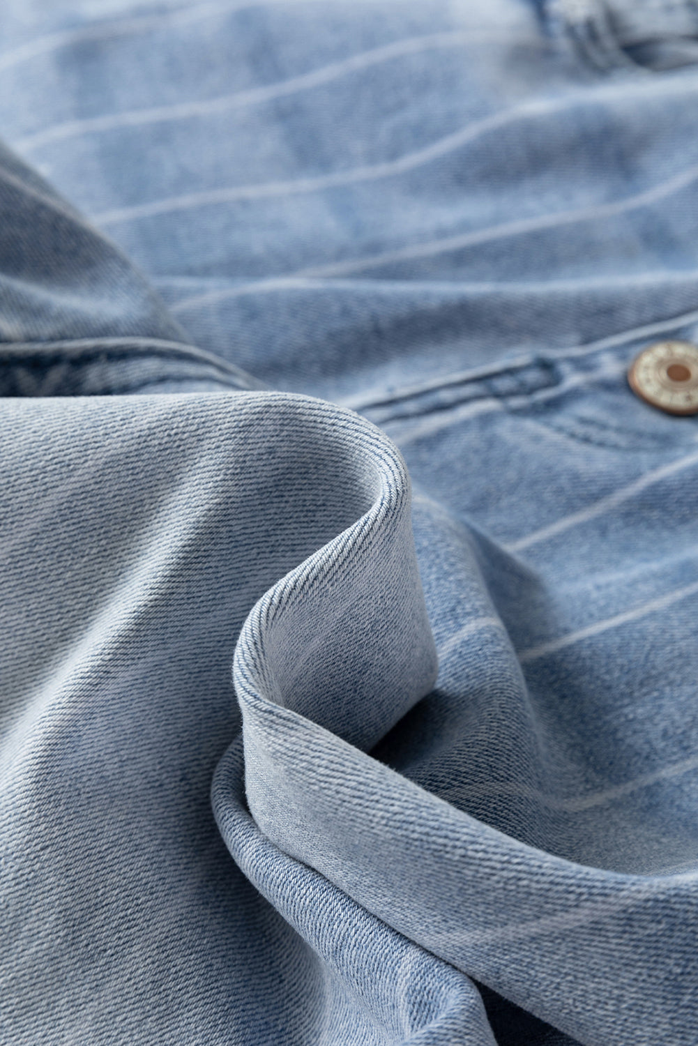 Multi Buttons Pinstripe Wide Leg Jeans