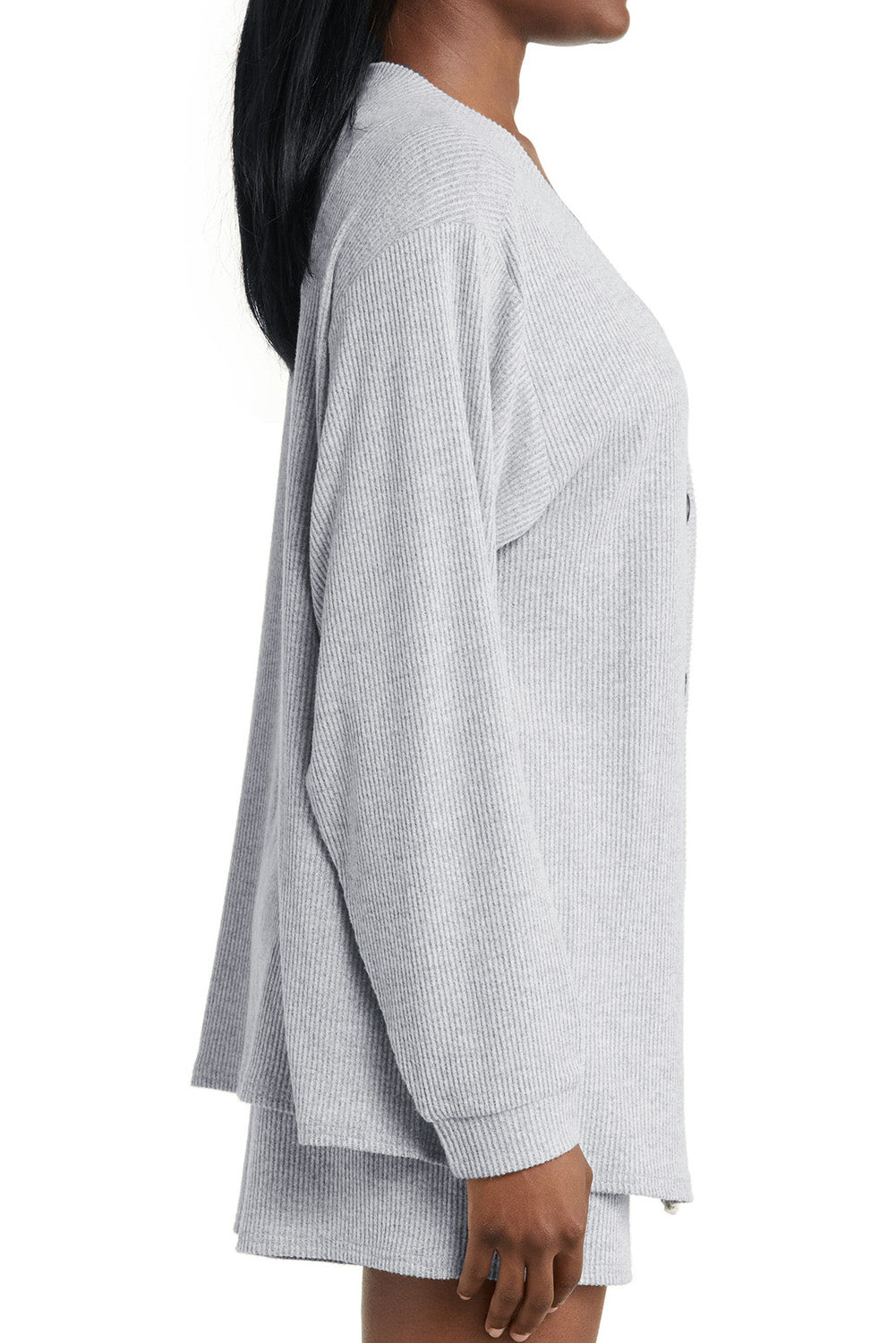 3 Pieces Rib Crop Camisole Matching Shorts Lounge Set with Cardigan