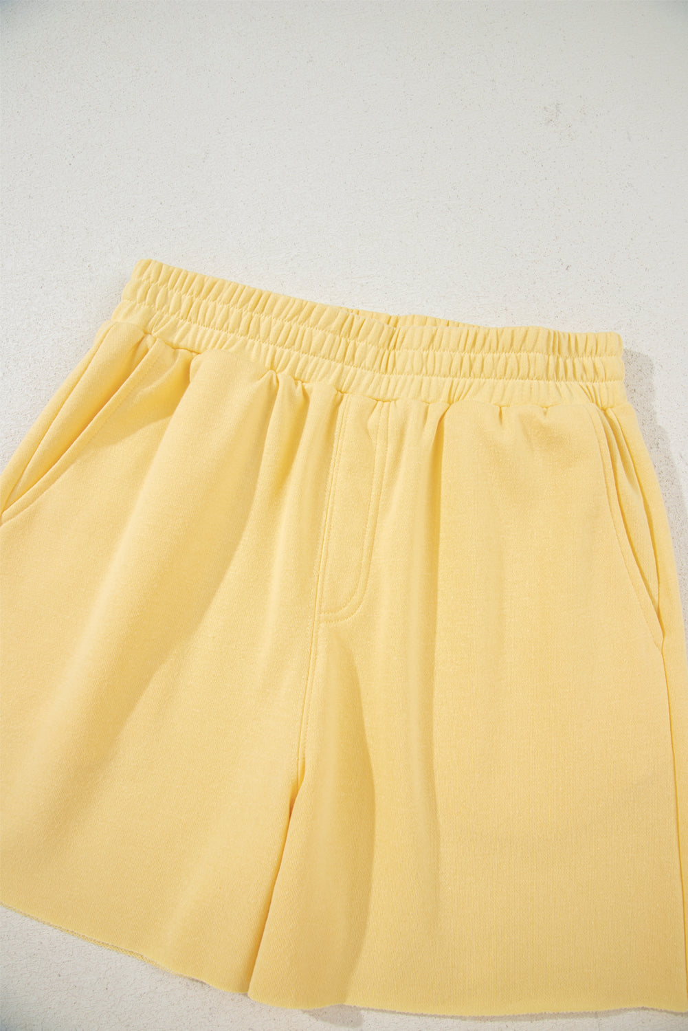 Button Collar Drop Shoulder Pullover and Shorts 2pcs Outfit