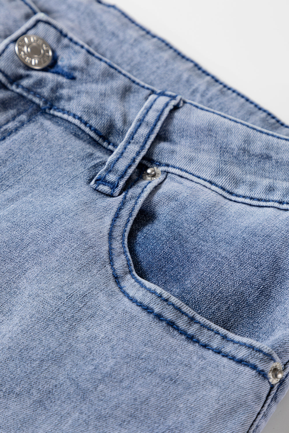 High Waist Button Zip Fly Bell Bottom Jeans