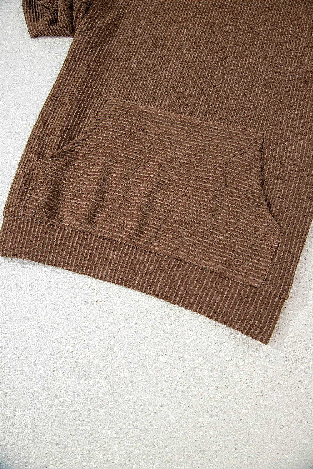 Twisted Rib Texture Solid Hoodie