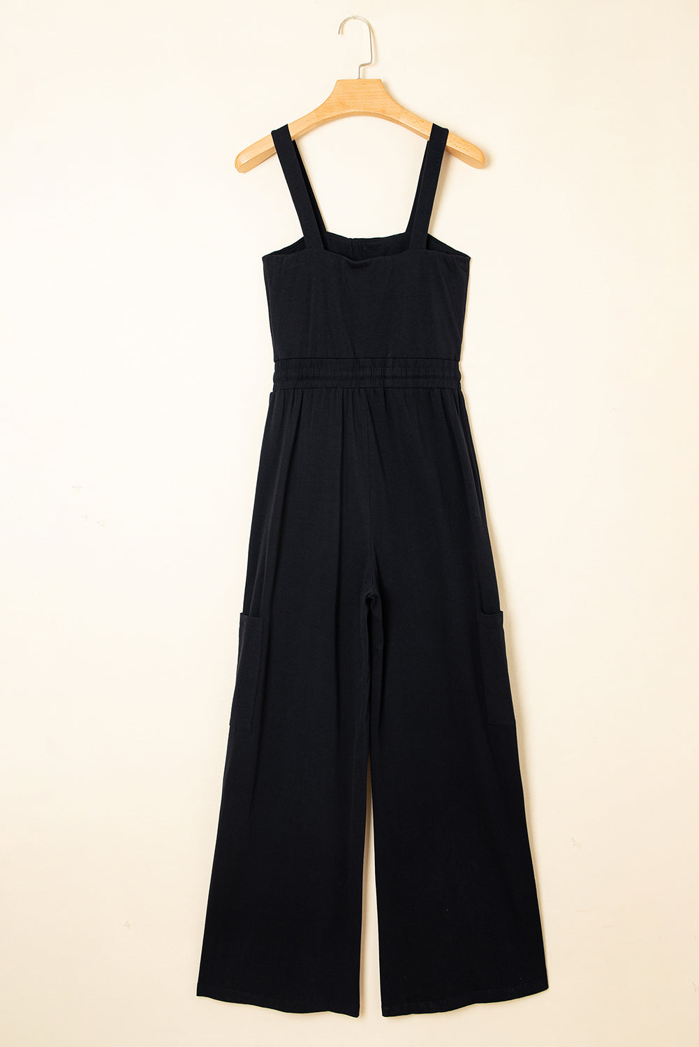 Drawstring Wide Leg Cargo Pockets Sleeveless Jumpsuit