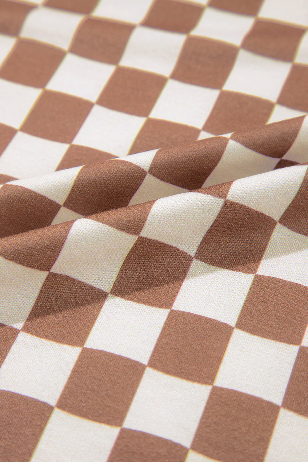 Plus Size Checkerboard Print Side Slim Tee Shorts Set