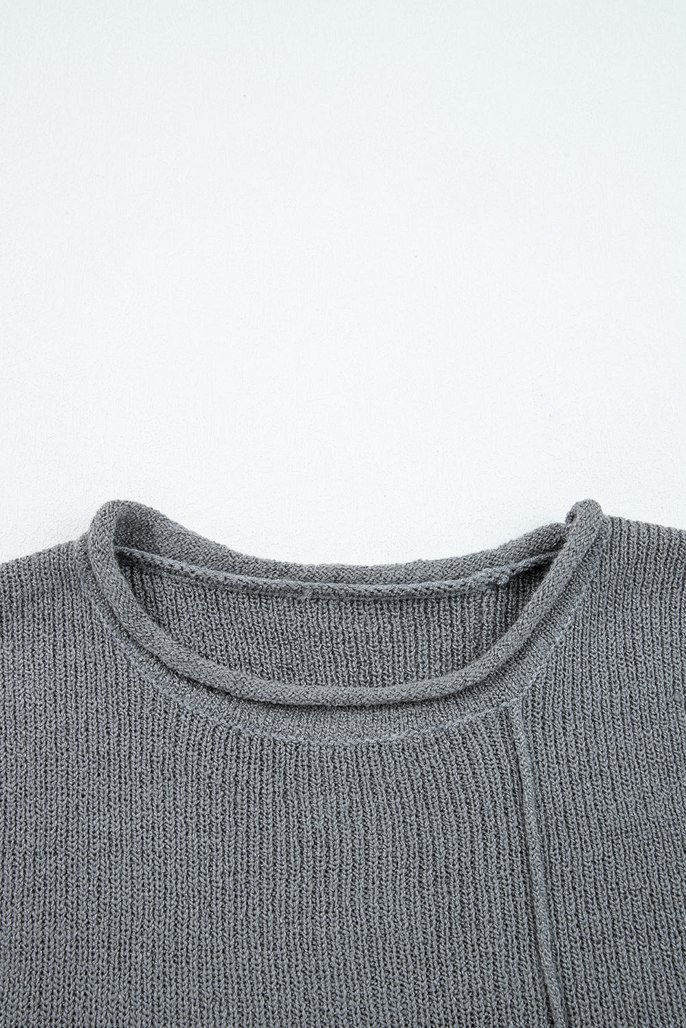 Raw Edge Uneven Hem Patchwork Drop Shoulder Sweater