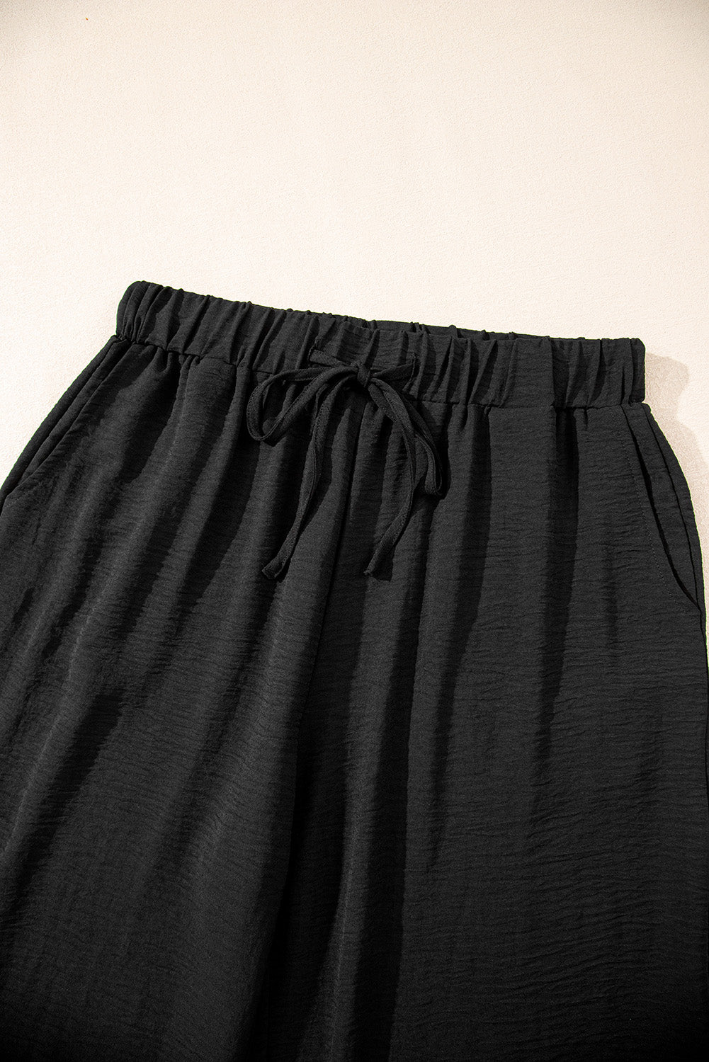 Buttoned Vest Drawstring Wide Leg Pants 2pcs Set