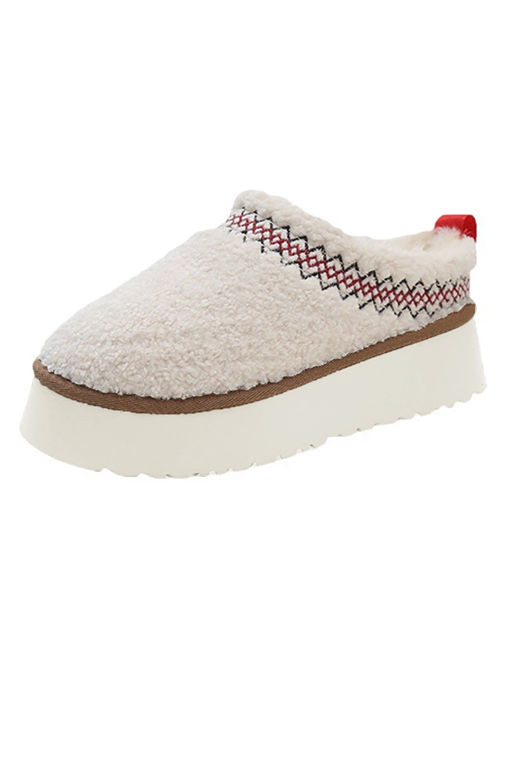 Embroidered Sherpa Plush Thick Sole Snow Boots