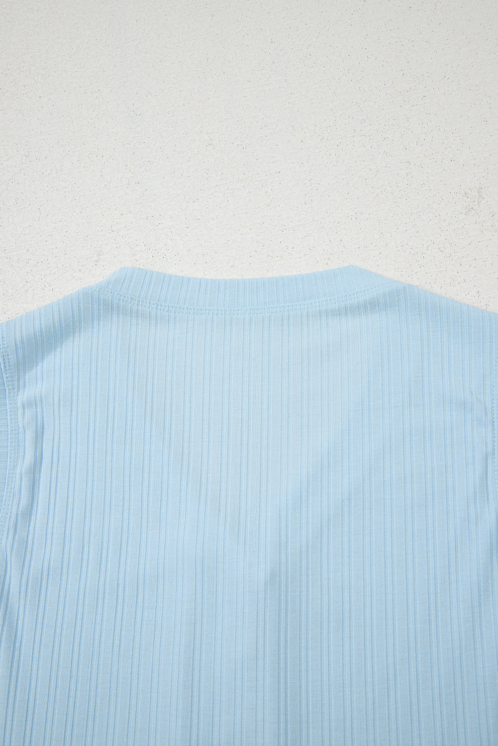 Ribbed Button V Neck Tank Top and Shorts Set