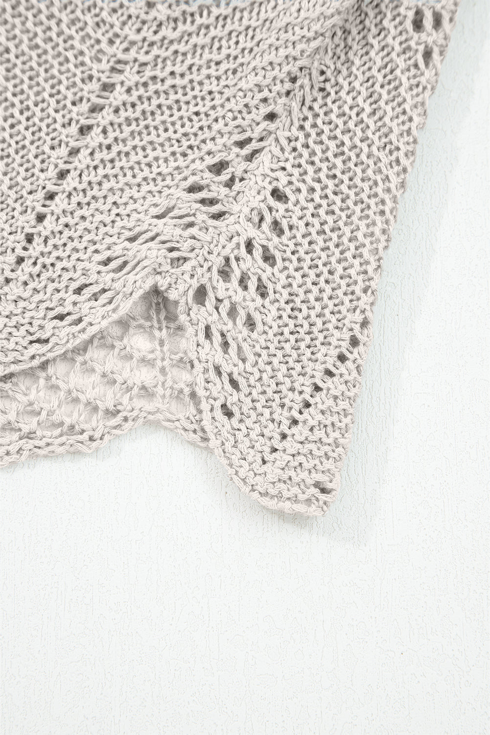 Hollow Out Knit 7/8 Sleeve Casual Sweater