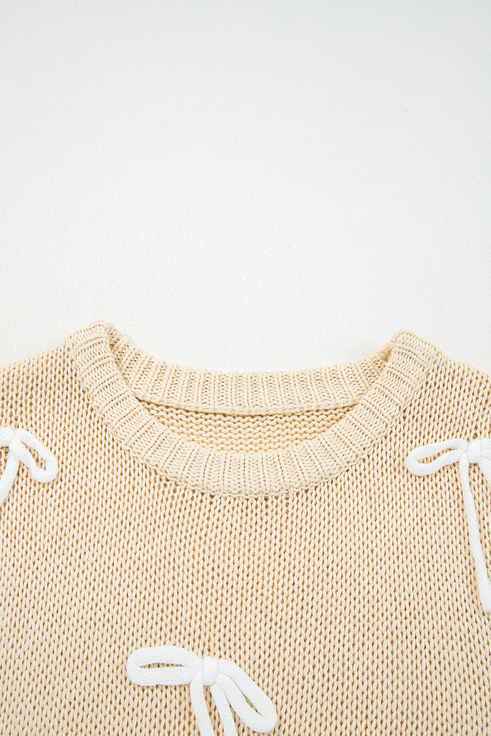 Bowknot Applique Cap Sleeve Sweater