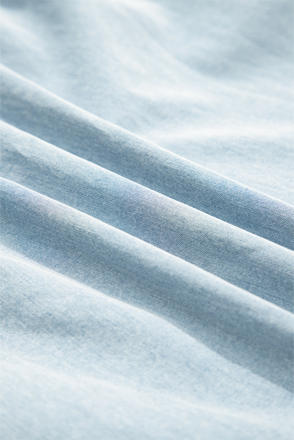 Bowknot Neck Sleeveless Ruffled Chambray Dress