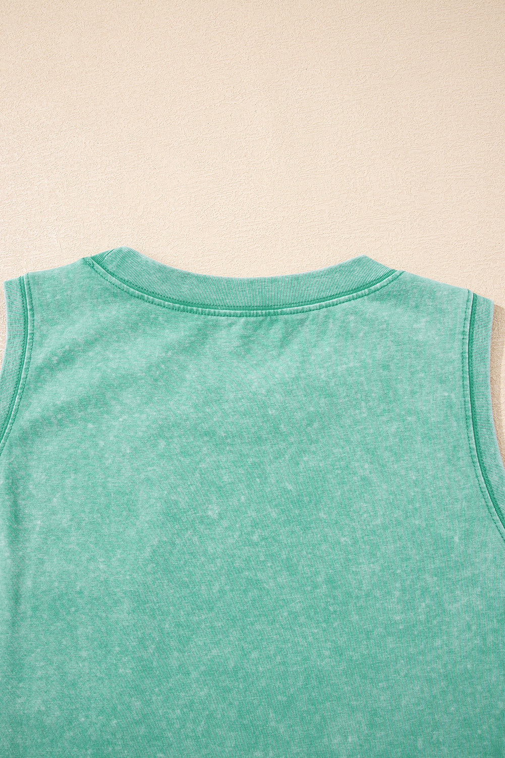 Mineral Wash Patched Chest Pocket Casual Tank Top