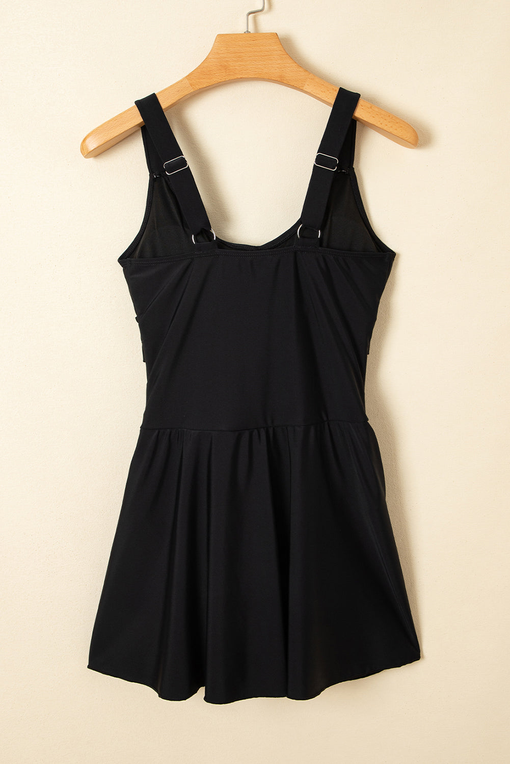 Adjustable Straps Cutout Ruched Knot Slit One Piece Swim Dress