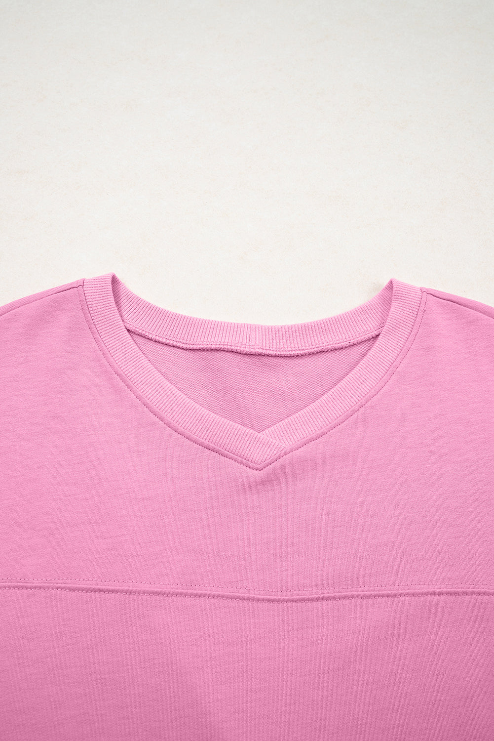 Solid Loose V Neck Half Sleeve Tee and Shorts