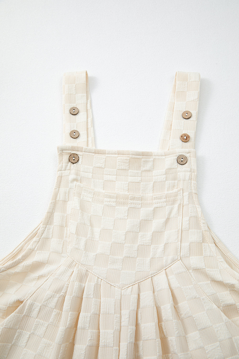 Checkered Pocketed High Waist Wide Leg Overall