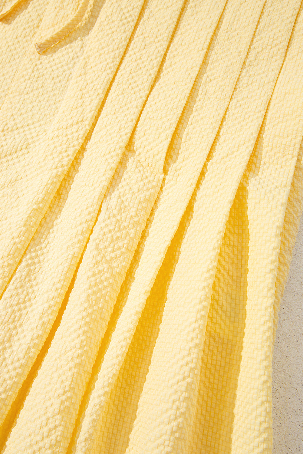 Bow Tie Notched Neck Pleated Tank Top