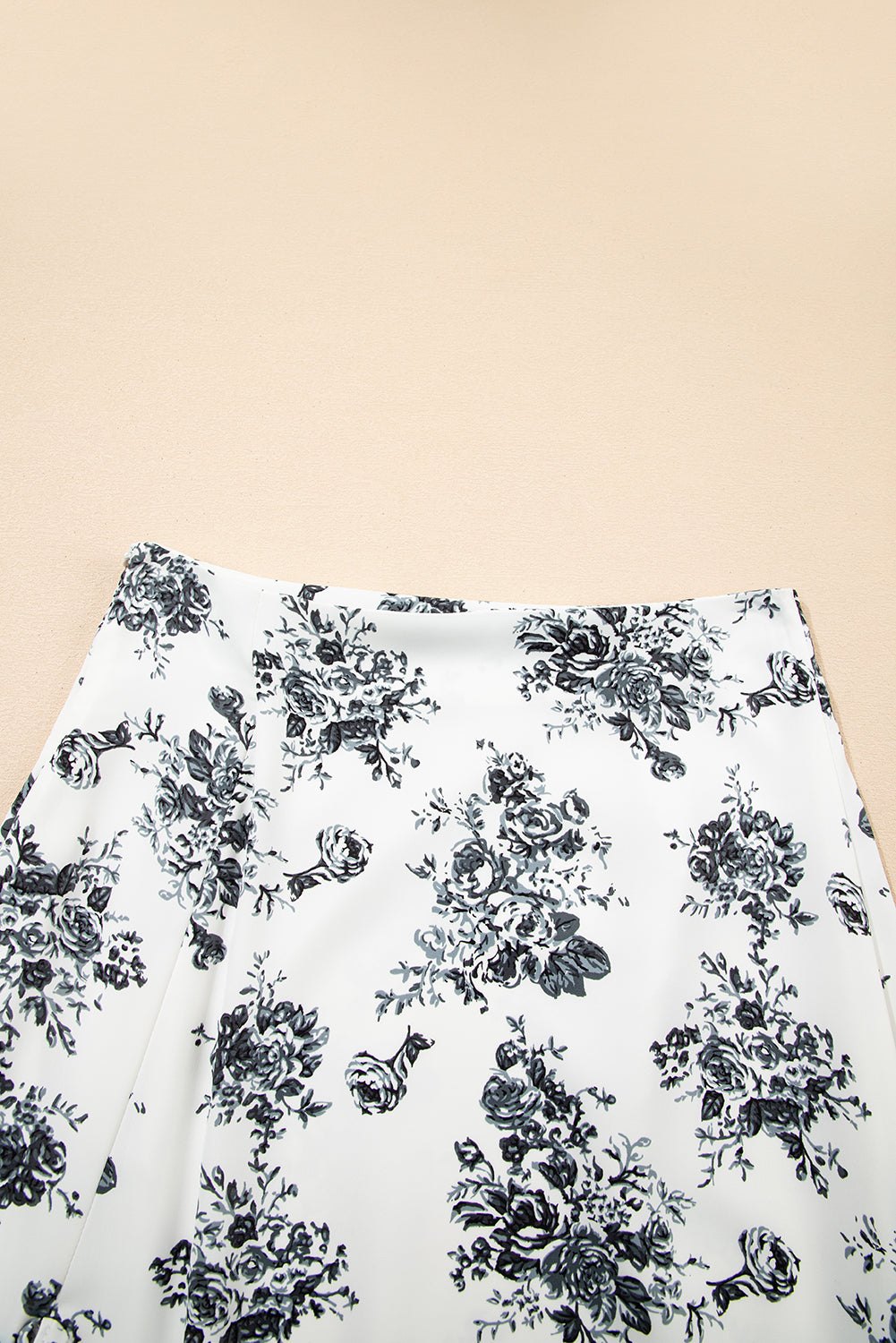 Boho Floral High Waist Ruffle Split Maxi Skirt