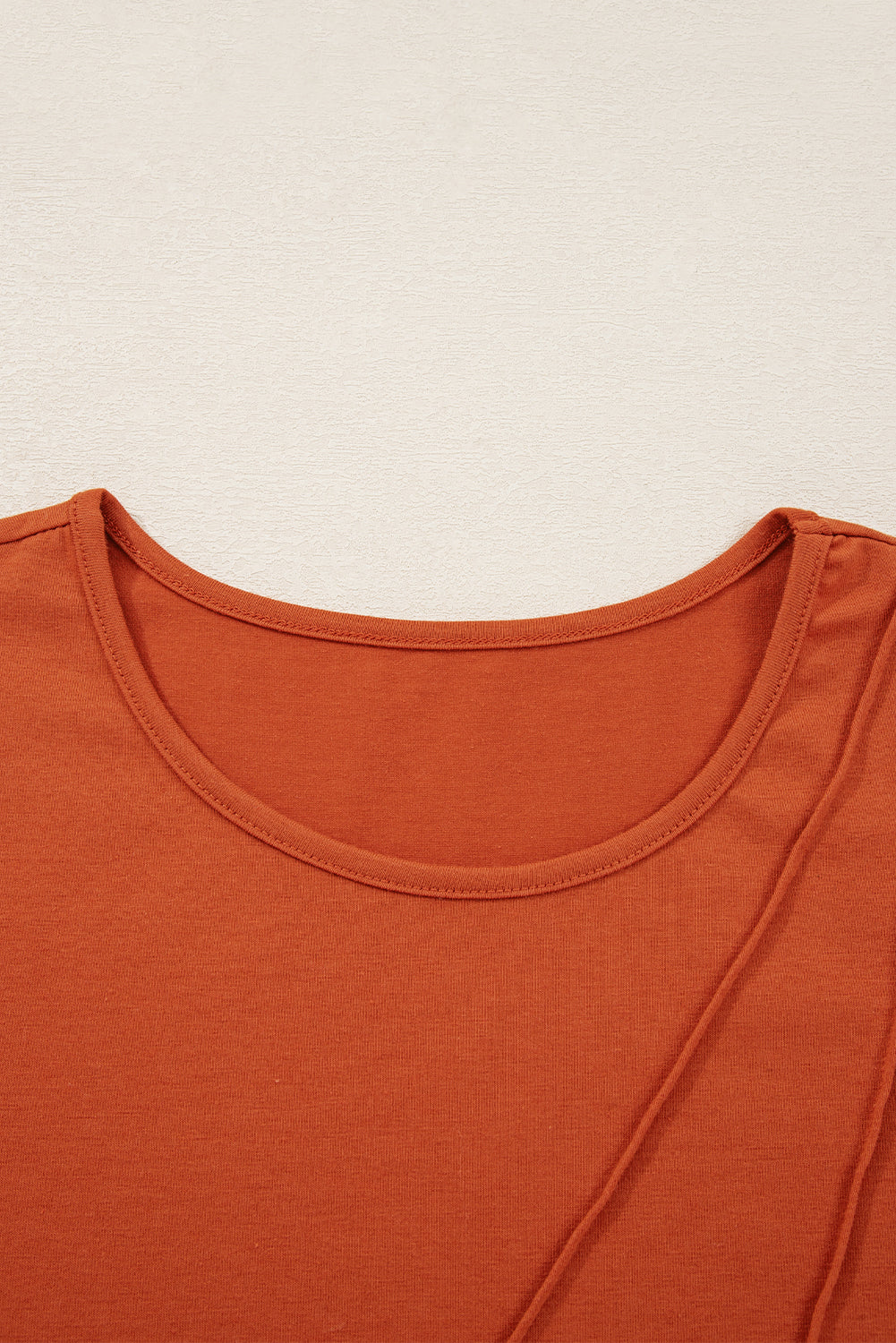 Asymmetric Seam Detail Solid Color Long Sleeve Top