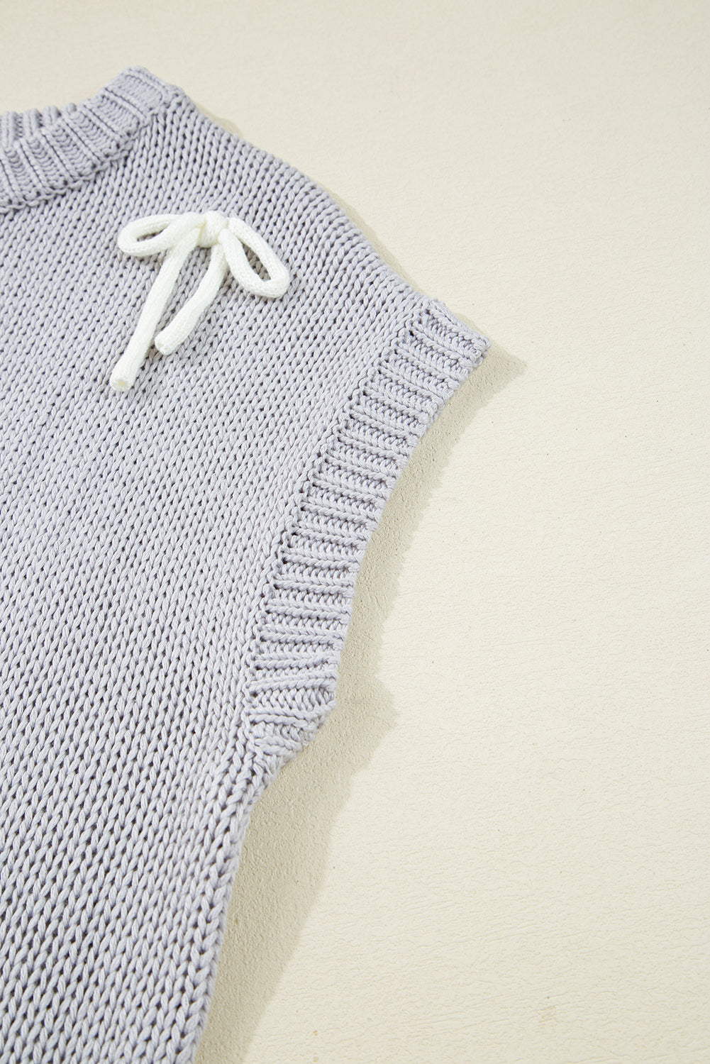 Bowknot Applique Cap Sleeve Sweater