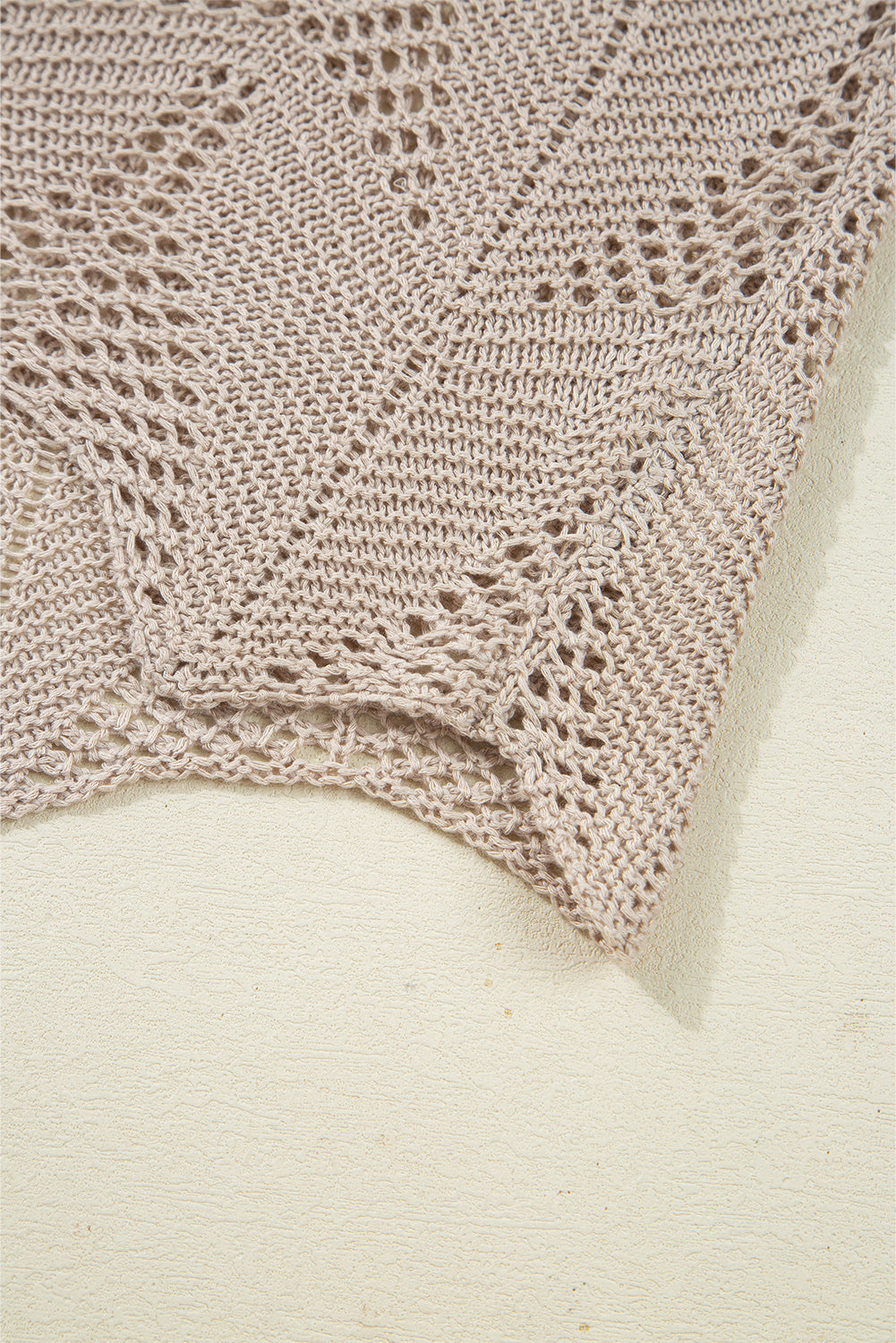 Hollow Out Knit 7/8 Sleeve Casual Sweater