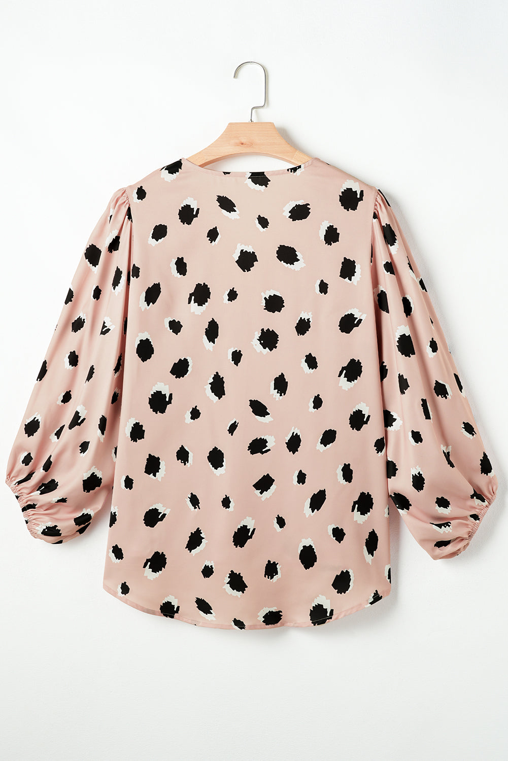 Classic Leopard V Neck Bracelet Sleeve Blouse