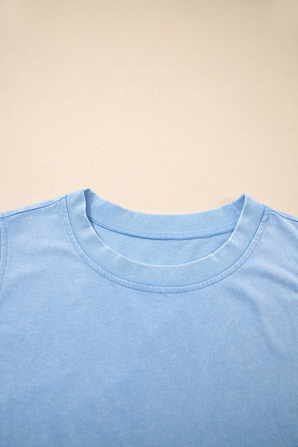 2 Pieces Mineral Wash Cotton Tank Top Lined Split Skirt Set