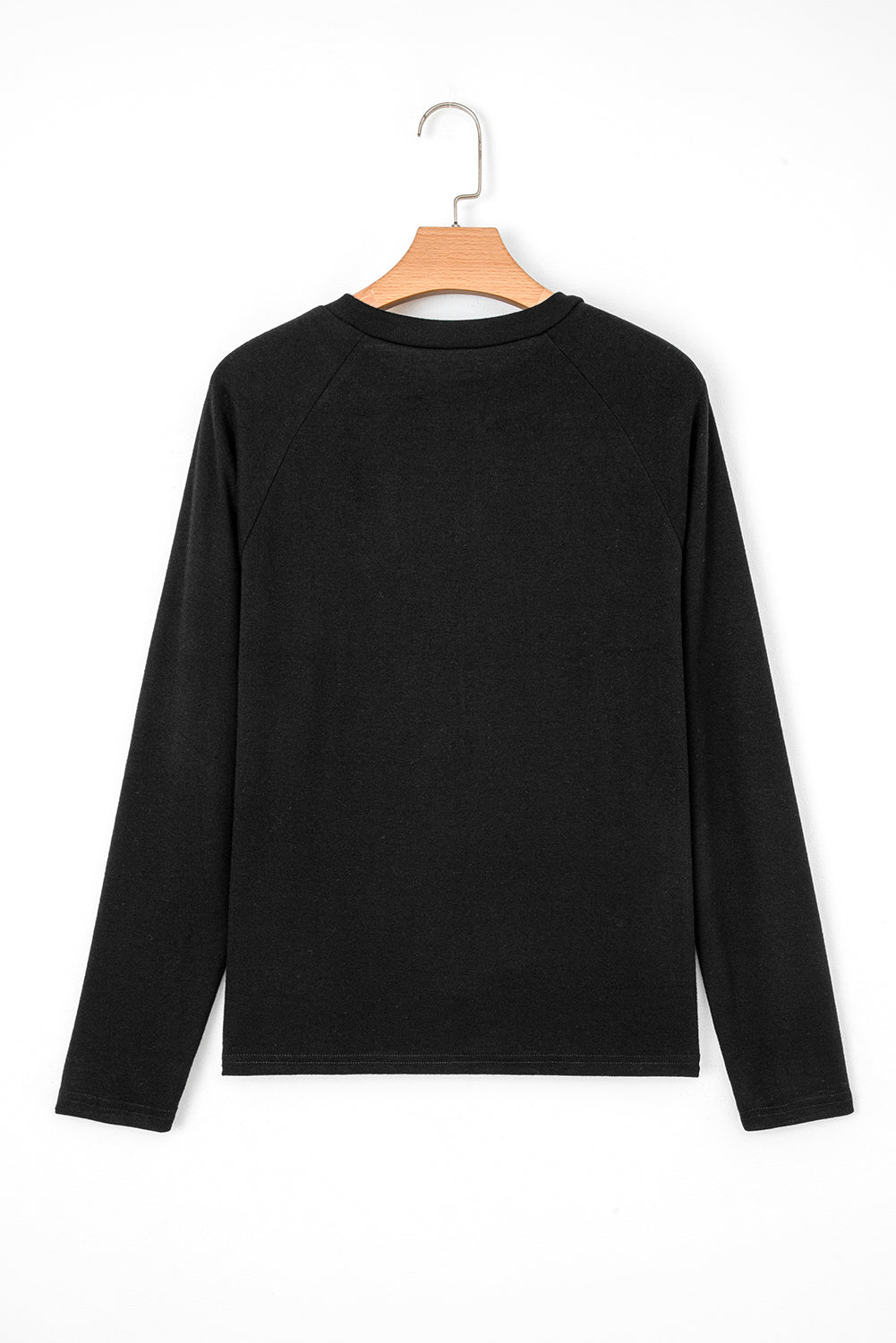 Solid Color Seam Detail Raglan Long Sleeve Top