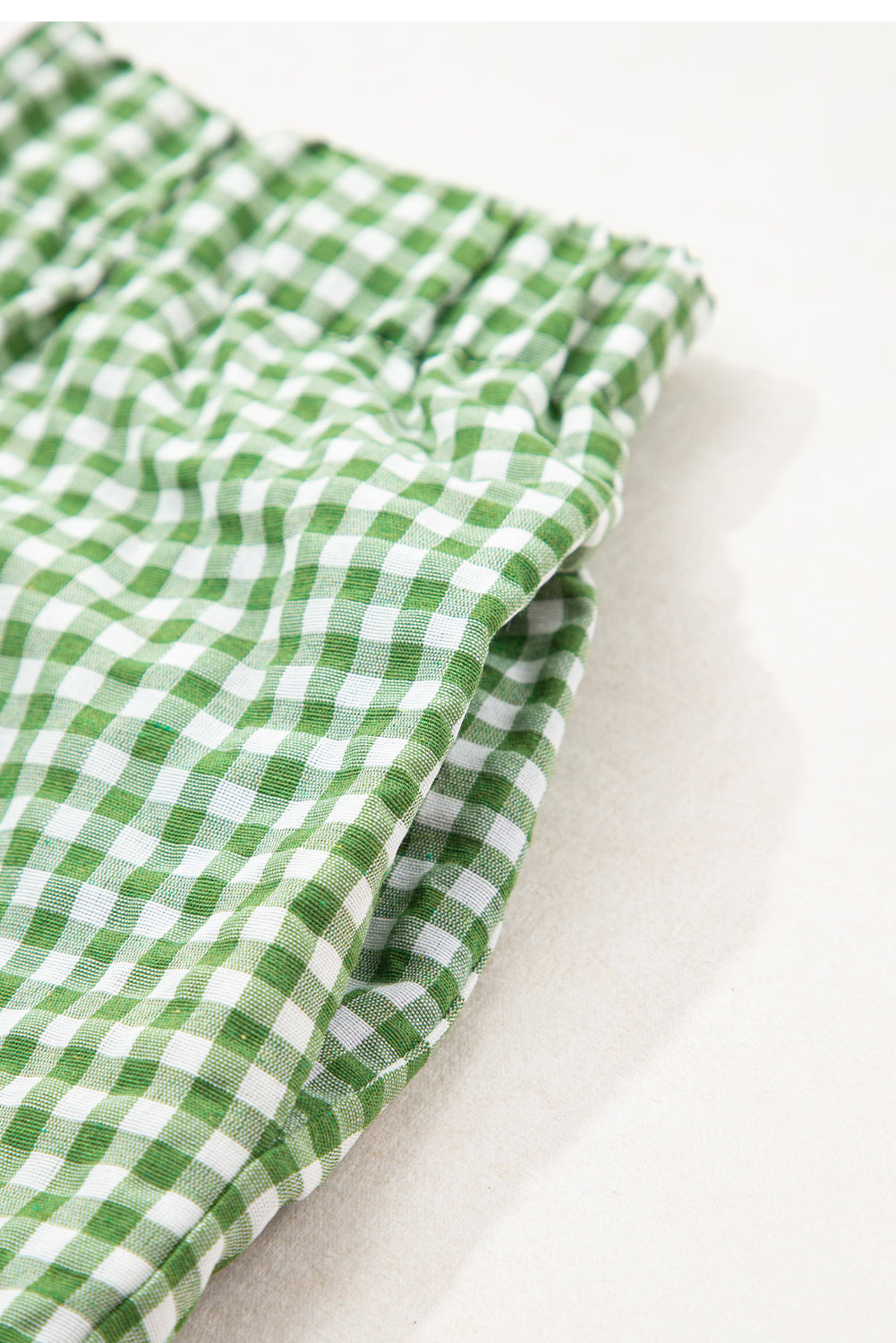 Gingham Printed High Waist Shorts