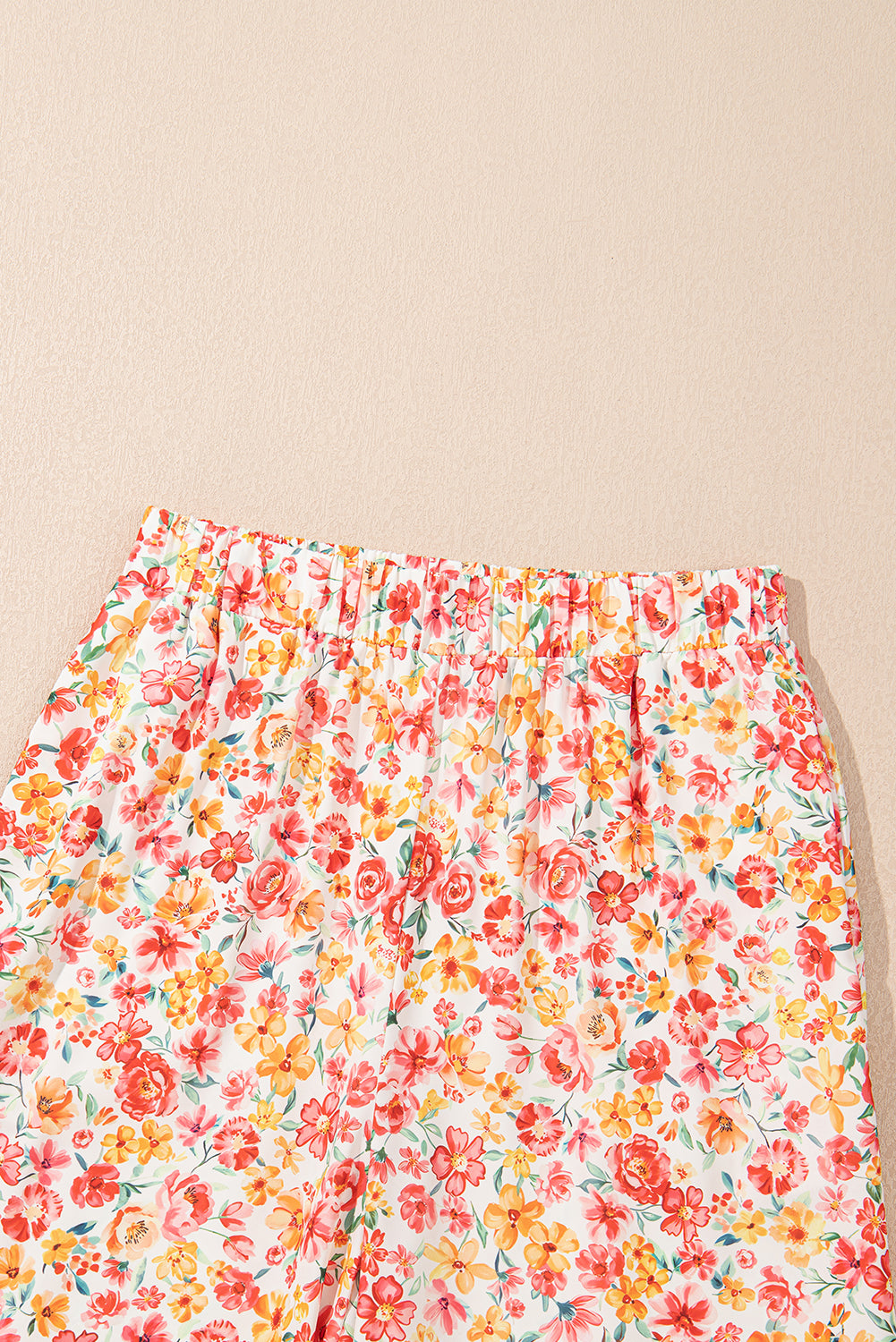 Boho Floral Bandeau Top and High Waist Wide Leg Pants Set