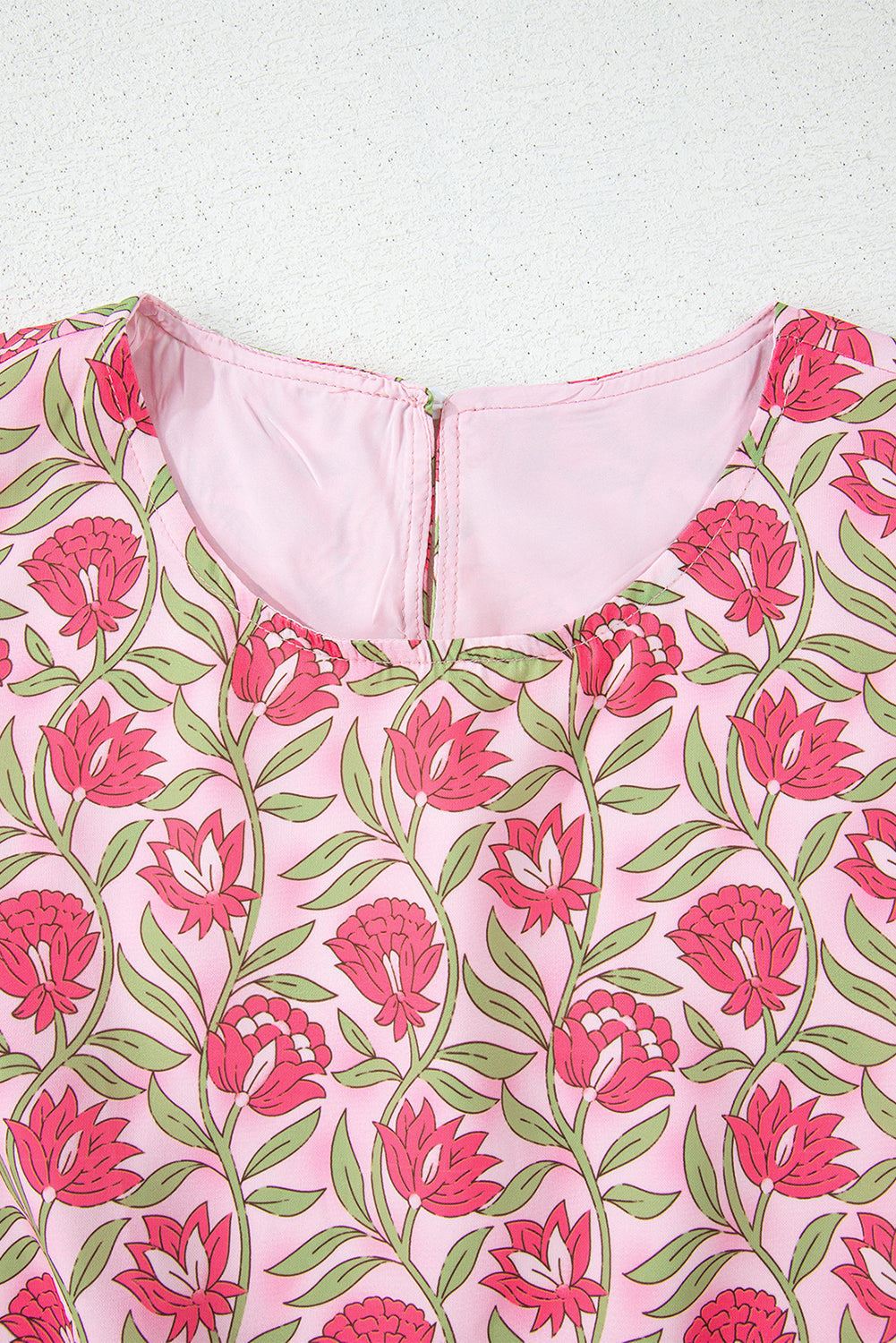 Floral Print Puffy Cropped Tank and Mini Skirt Set
