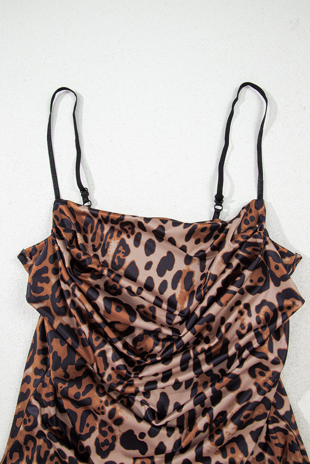 Spaghetti Straps Ruched Leopard Bodysuit