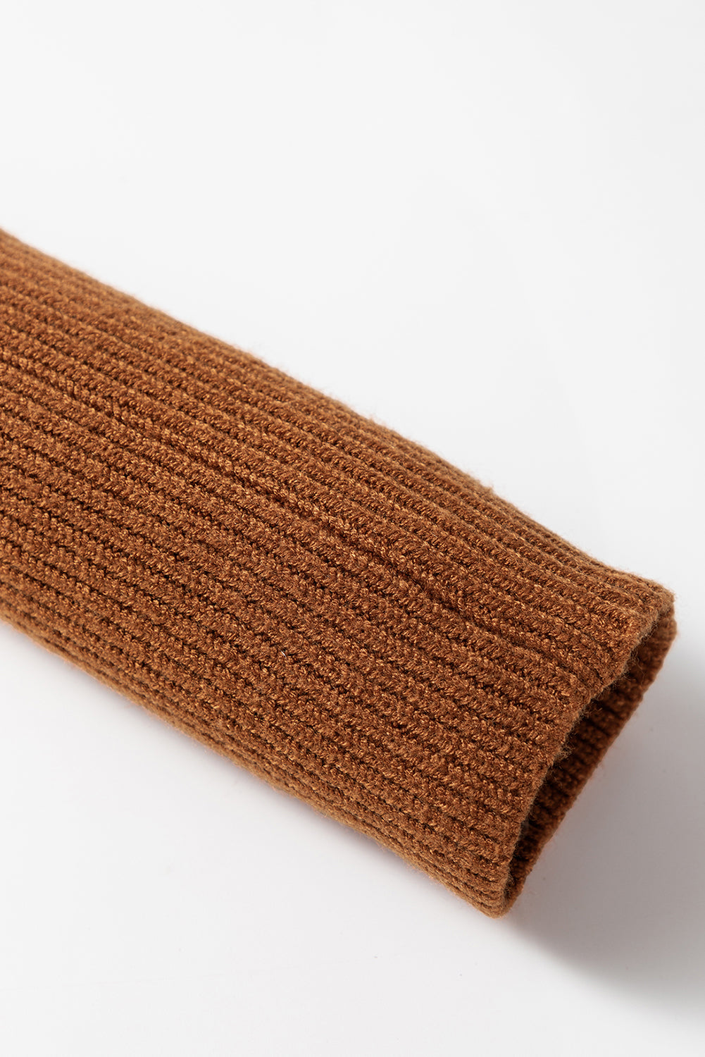 Ribbed Detail Solid Color Mini Sweater Dress