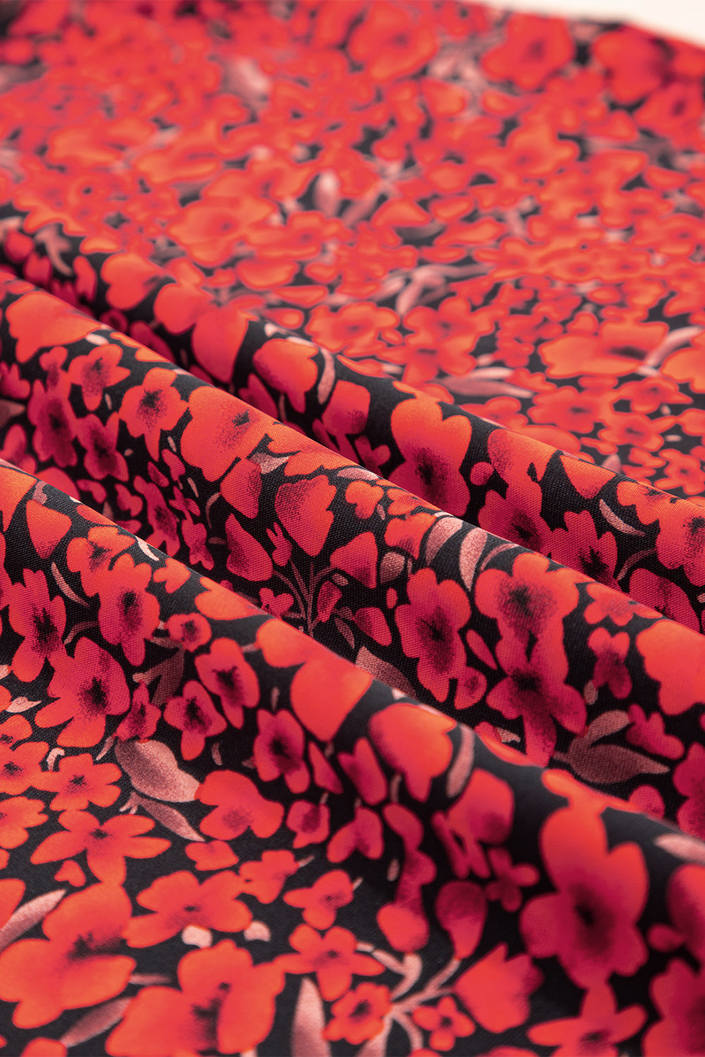 Floral Print Ruffle Sleeve Plus Size Shift Top