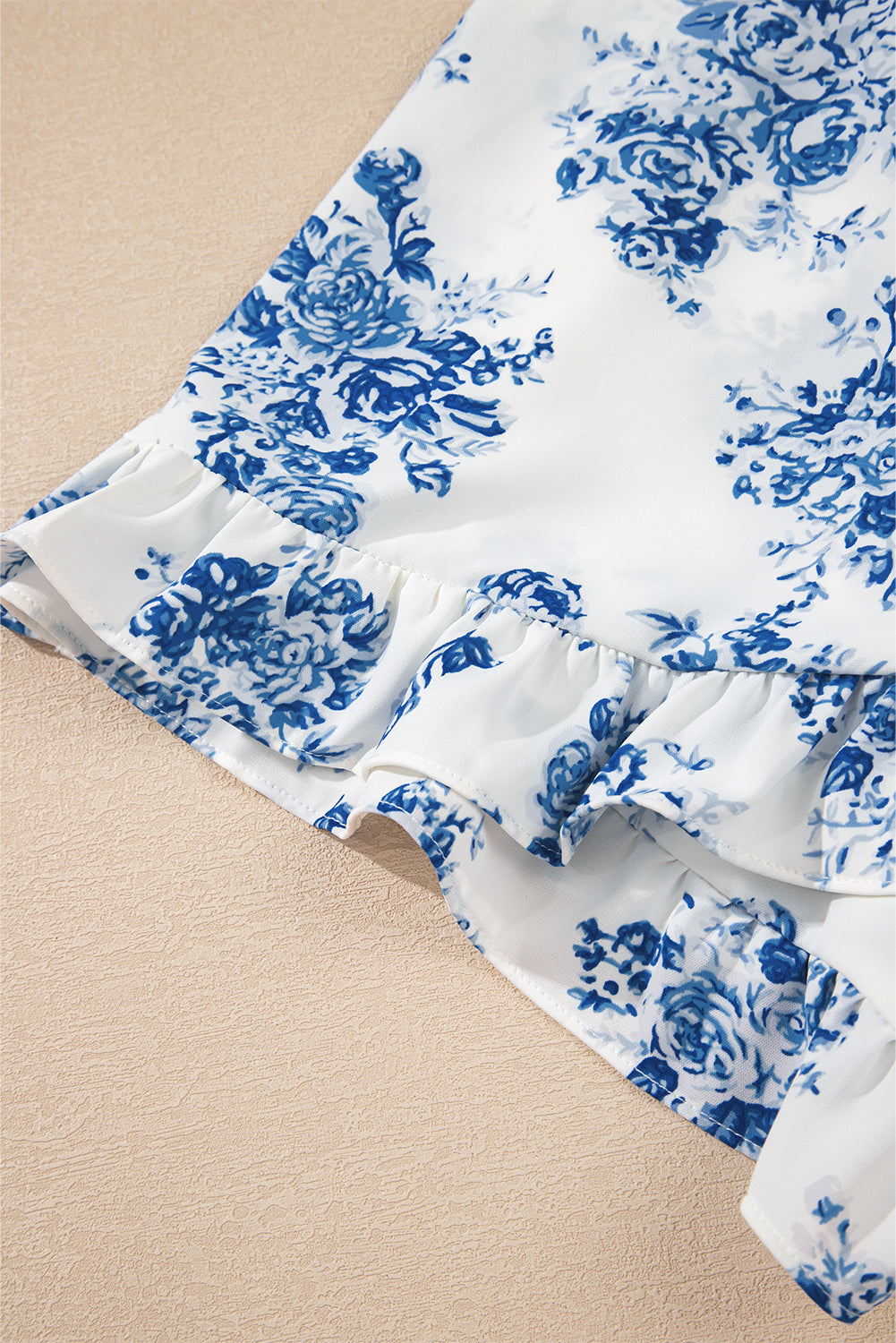 Floral Print Strapless Zipped Back Knot Waist Ruffled Romper