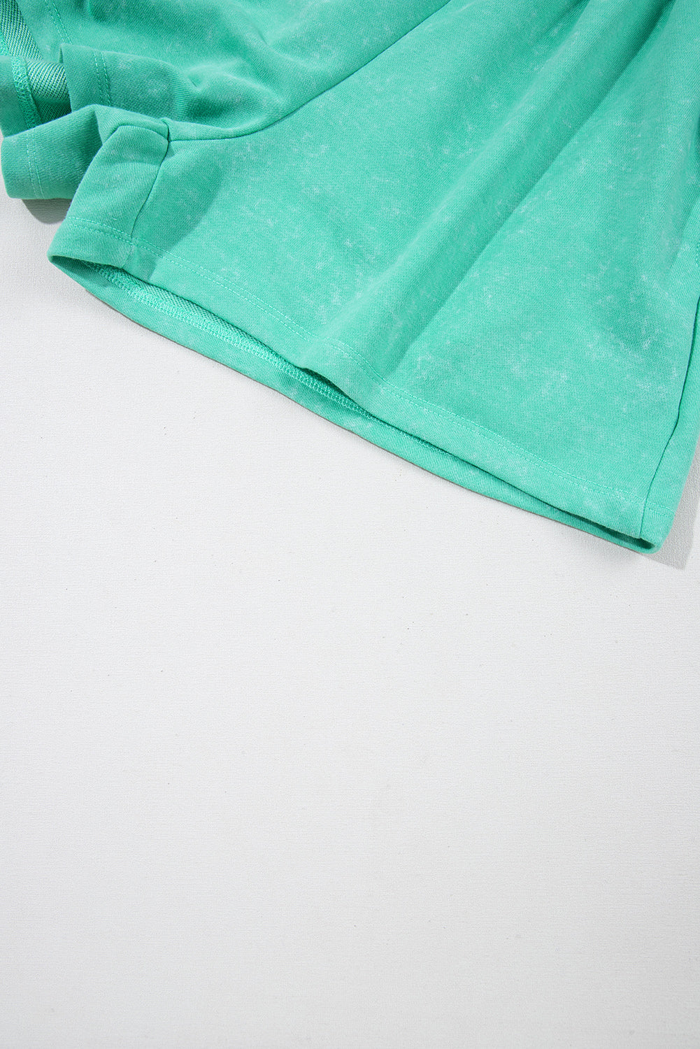 Mineral Wash Drawstring Waist Hollow Out Back Short Sleeve Romper