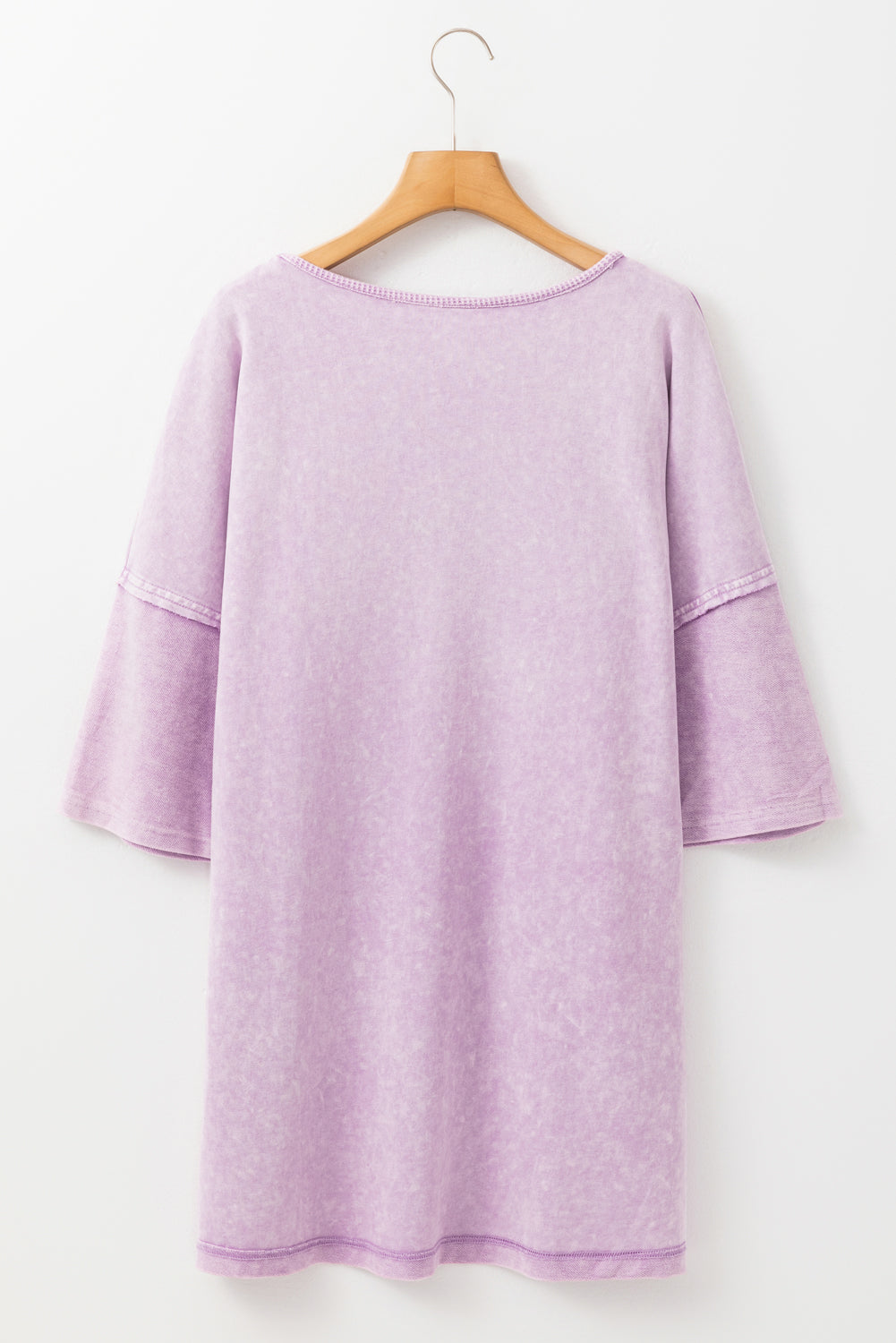 Mineral Wash Drop Sleeve Patchwork Plus Tee