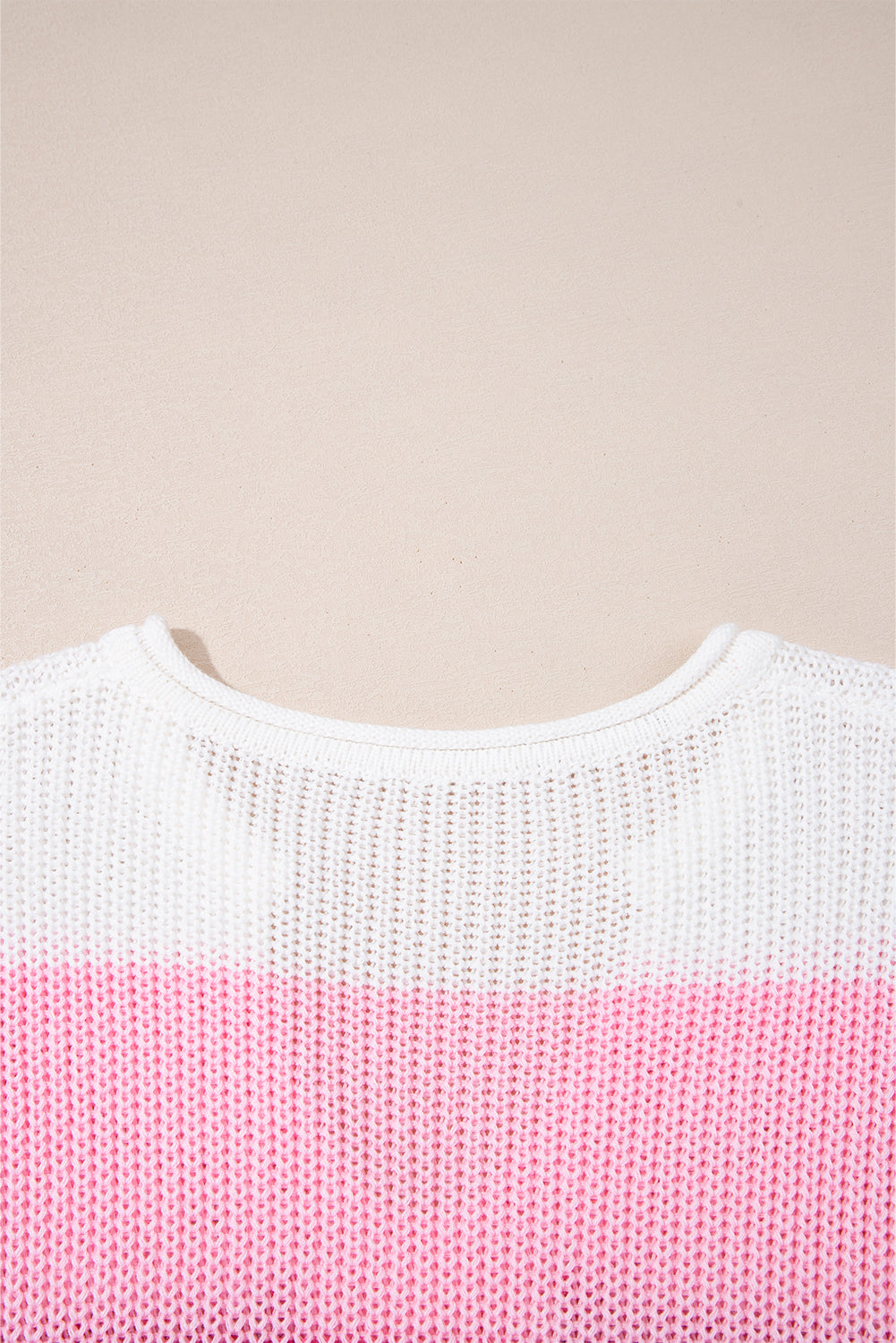 Color Block Notch V Neck Sweater T Shirt