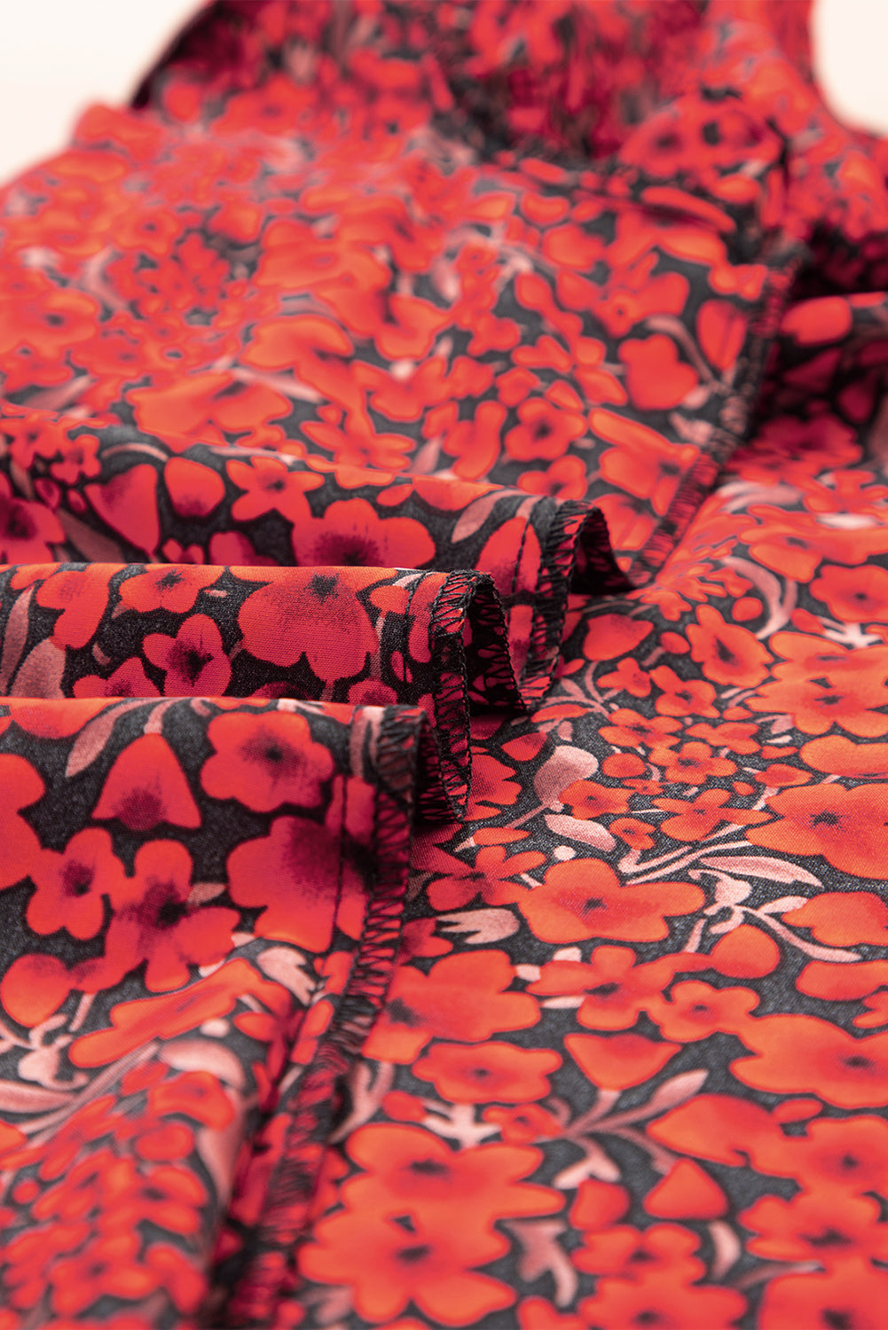 Floral Print Ruffle Sleeve Plus Size Shift Top