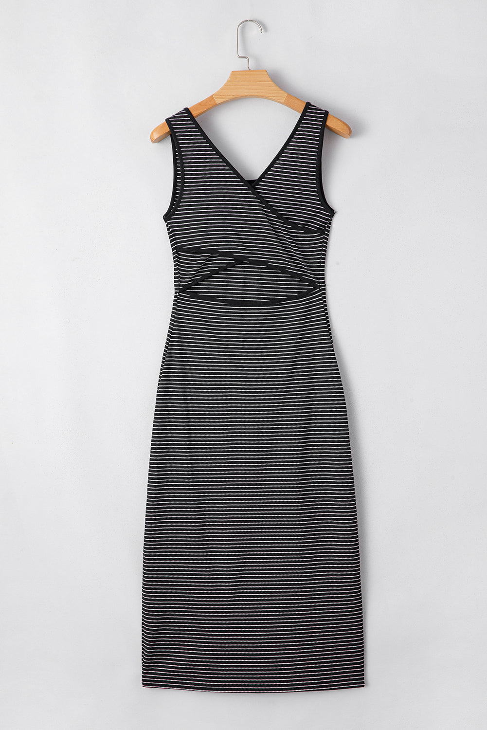 Criss Cross Side Slits Slim Fit Sleeveless Midi Dress
