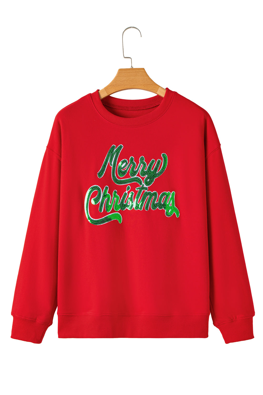 Merry Christmas Crewneck Drop Shoulder Loose Sweatshirt
