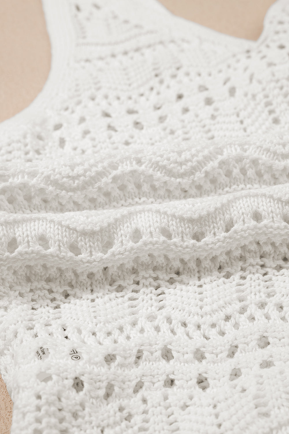 Trendy Hollowed Knit V Neck Drawstring Sweater Vest