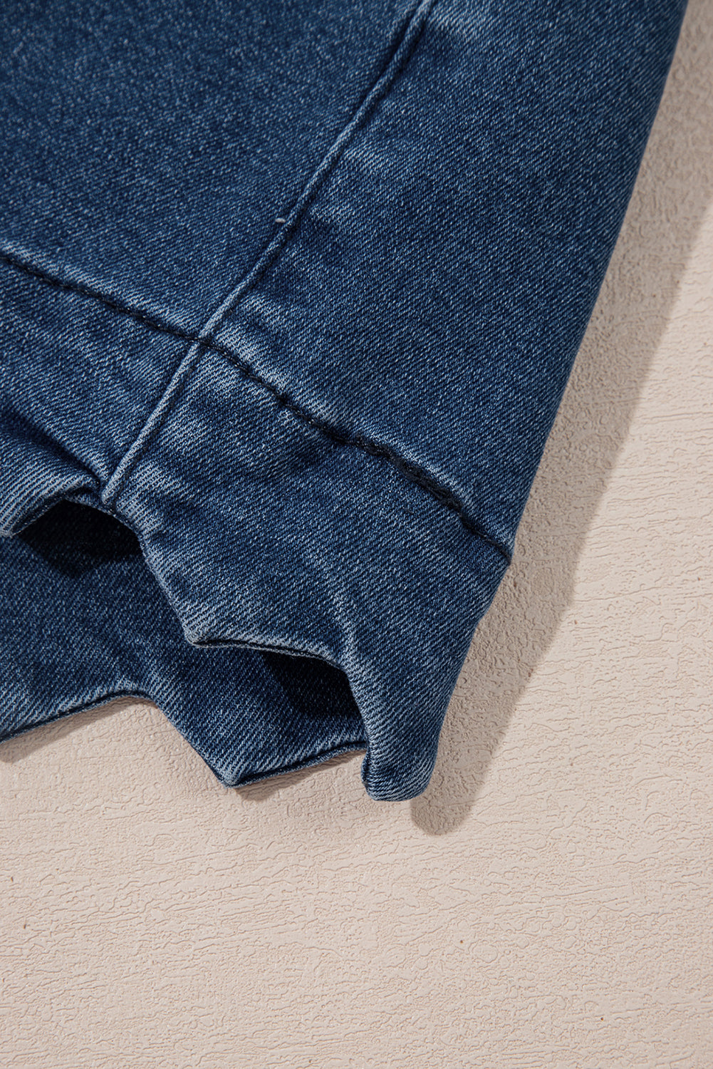 Scalloped Hemline Acid Wash High Waist Denim Shorts