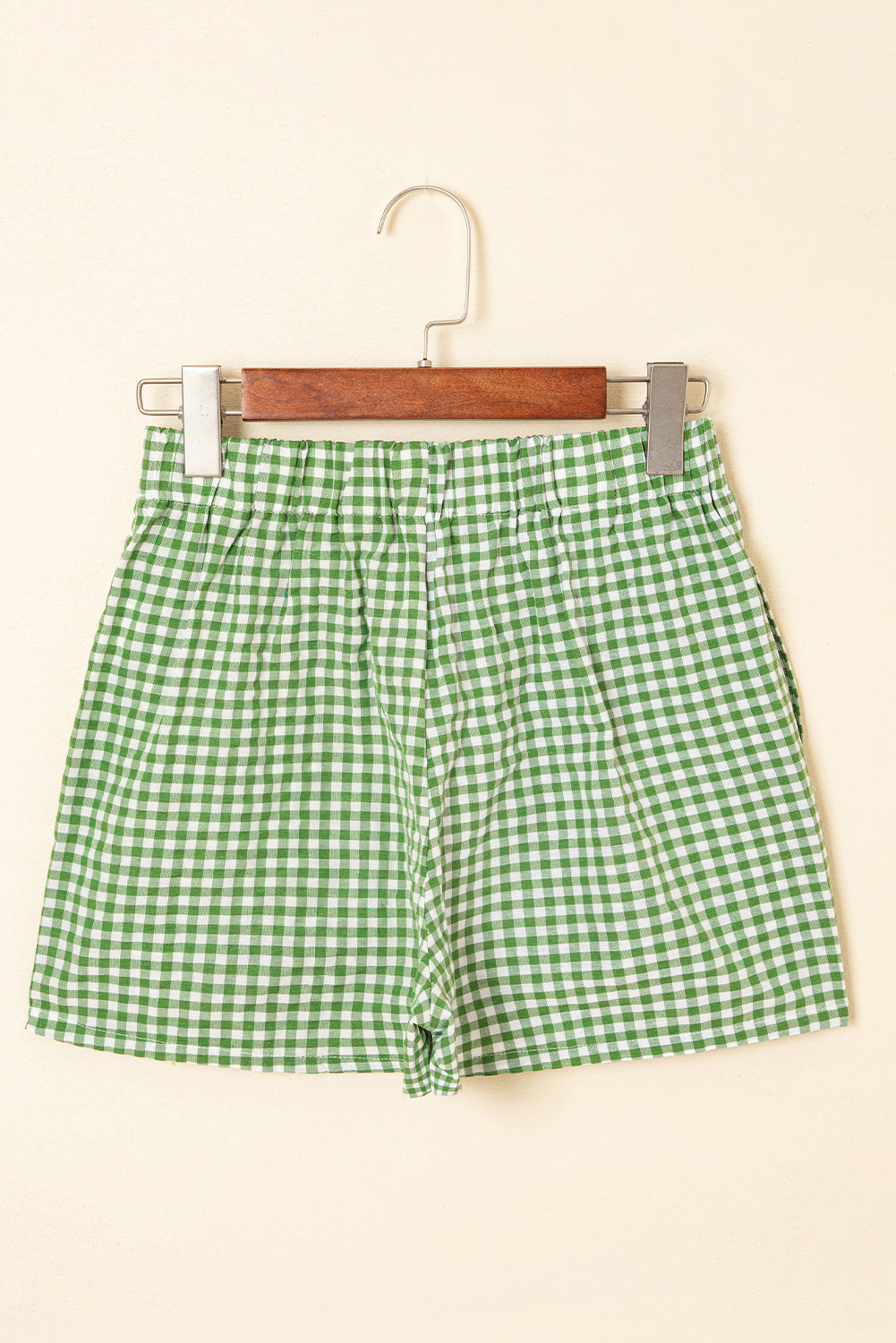 Gingham Printed High Waist Shorts